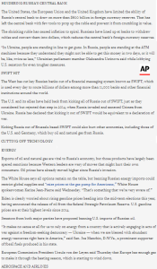 World262 A look at West’s tightening sanctions on Russia @AP