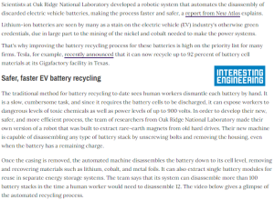 SciTech89 Disassembly Robot Makes EV Battery Recycling Almost 10x Faster @IntEngineering